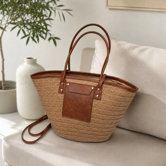Handwoven Straw Shoulder Bag