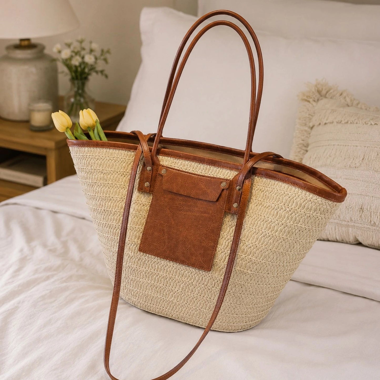 Handwoven Straw Shoulder Bag
